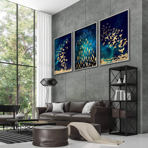 The Golden Array Canvas Art Clock Canvas