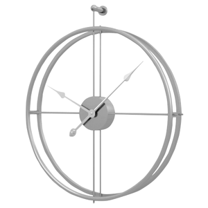 The Golden Circle Clock Silver Frame - Silver Hands / 55cm Clock Canvas