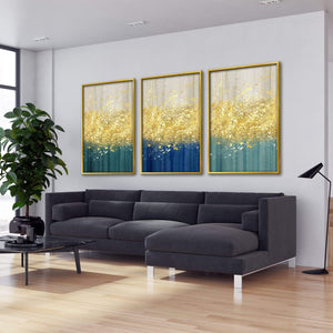 The Golden Splash Canvas Art Clock Canvas
