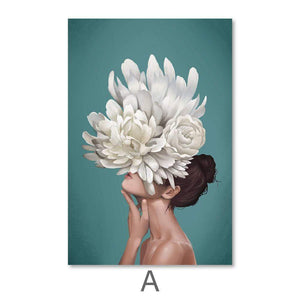 The Hidden Woman Canvas Art A / 50 x 70cm / Unframed Canvas Print Clock Canvas