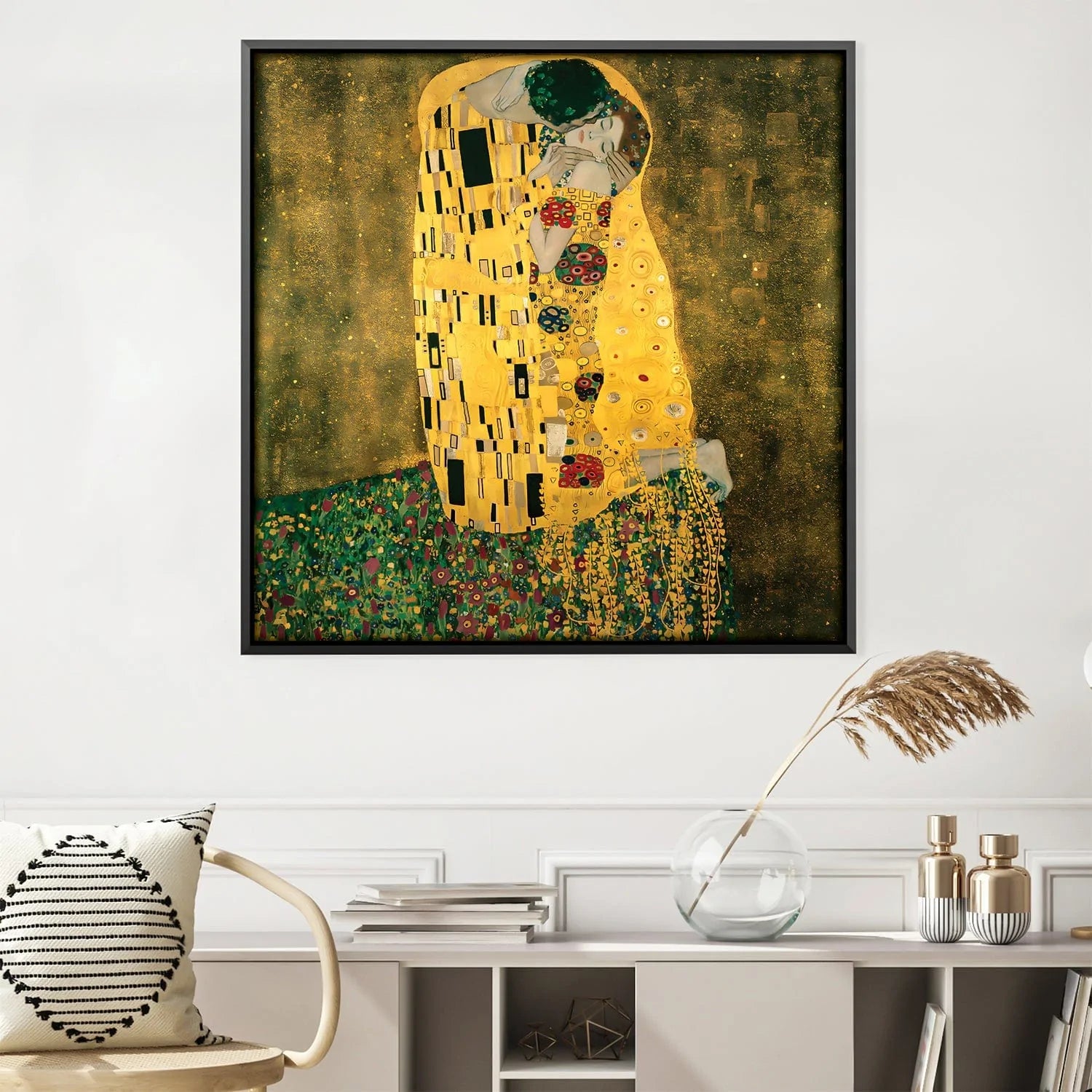 The Kiss Canvas Art Clock Canvas