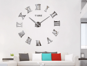 The Roman Clock Silver Clock Canvas