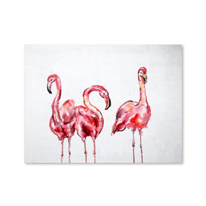 The Three Flamingos Oil Painting Oil Clock Canvas
