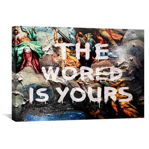 The World is Yours Canvas Art 45 x 30cm / Unframed Canvas Print Clock Canvas