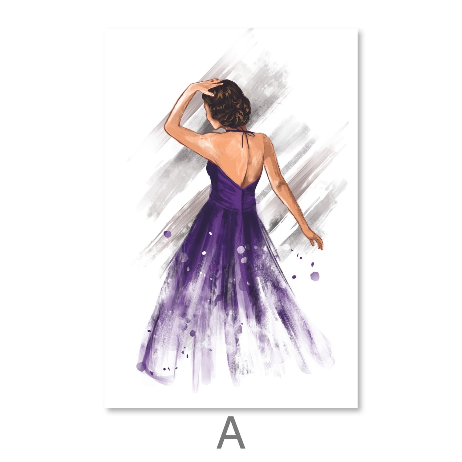 Three Gowns Canvas Art A / 30 x 45cm / Unframed Canvas Print Clock Canvas