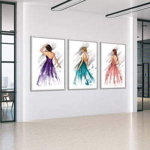 Three Gowns Canvas Art Clock Canvas