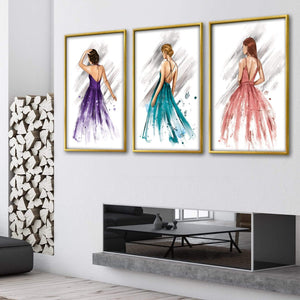 Three Gowns Canvas Art Clock Canvas