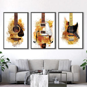 Three Guitarists Canvas Art Clock Canvas
