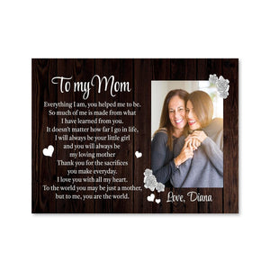 To My Mom Canvas Art Clock Canvas