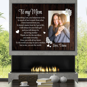 To My Mom Canvas Art Clock Canvas