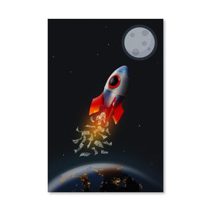 To The Moon Canvas Art Clock Canvas
