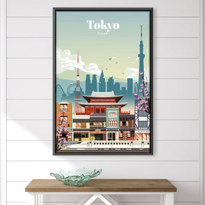 Tokyo BLUE Canvas - Studio 324 Art Clock Canvas