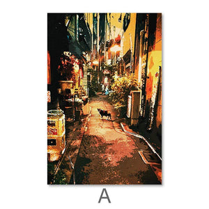Tokyo Streets Canvas Art A / 40 x 50cm / No Board - Canvas Print Only Clock Canvas