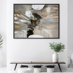 Toned Down Abstract Canvas Art Clock Canvas