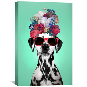 Too Cool Dalmatian Canvas Art Clock Canvas