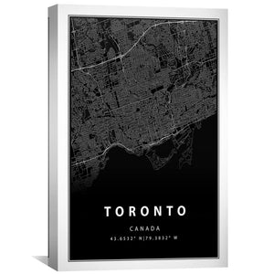 Toronto Black Map Canvas Art Clock Canvas