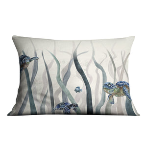 Tranquil Turtles Cushion Cushion 48 x 33cm Clock Canvas