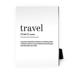 Travel Definition Desktop Canvas Desktop Canvas 13 x 18cm Clock Canvas