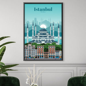 Travel to Istanbul Canvas - Studio 324 Art Clock Canvas