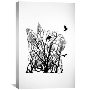 Tree of Illusion Cat Canvas Art Clock Canvas