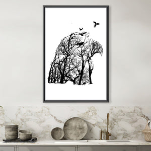 Tree of Illusion Eagle Canvas Art 30 x 45cm / Unframed Canvas Print Clock Canvas