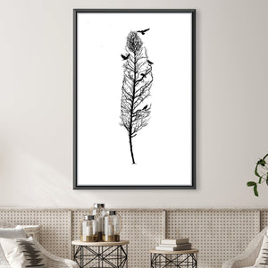 Tree of Illusion Feather Canvas Art 30 x 45cm / Unframed Canvas Print Clock Canvas