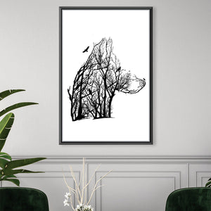 Tree of Illusion Wolf Canvas Art 30 x 45cm / Unframed Canvas Print Clock Canvas