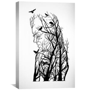 Tree of Illusion Woman Canvas Art Clock Canvas