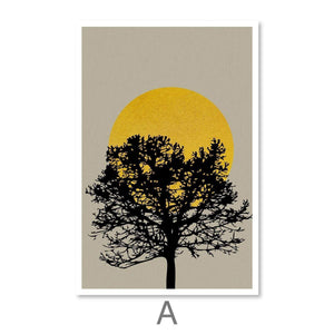 Tree Shadow Canvas Art A / 30 x 45cm / Unframed Canvas Print Clock Canvas
