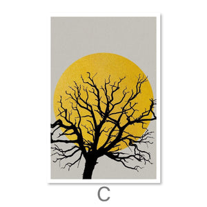 Tree Shadow Canvas Art C / 30 x 45cm / Unframed Canvas Print Clock Canvas