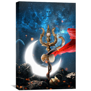 Trishul Canvas Art Clock Canvas