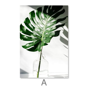 Tropical Leaf Canvas Art Clock Canvas