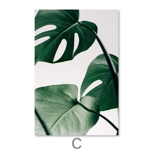 Tropical Leaf Canvas Art Clock Canvas
