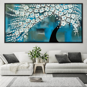 Turquoise Breeze Canvas Art 50 x 25cm / Unframed Canvas Print Clock Canvas