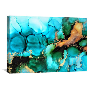 Turquoise Dream 1 Canvas Art Clock Canvas