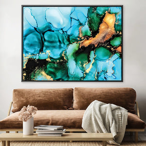 Turquoise Dream 1 Canvas Art 45 x 30cm / Unframed Canvas Print Clock Canvas
