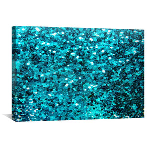 Turquoise Glitter II Canvas Art Clock Canvas