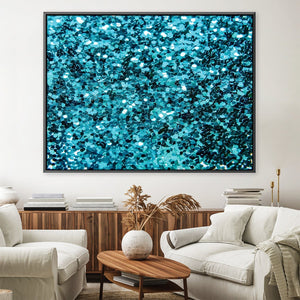 Turquoise Glitter II Canvas Art 45 x 30cm / Unframed Canvas Print Clock Canvas