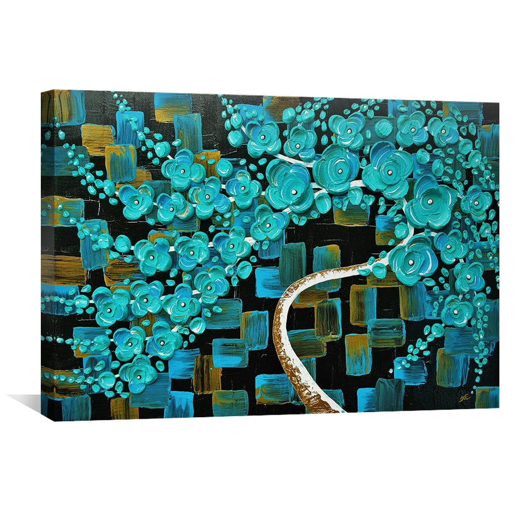 Turquoise Tree Canvas Art Clock Canvas