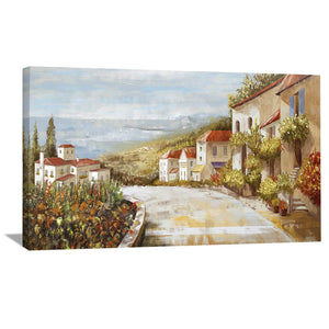 Tuscan Streets Canvas Art 50 x 25cm / Unframed Canvas Print Clock Canvas