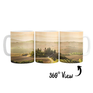 Tuscany Landscape Mug Mug White Clock Canvas