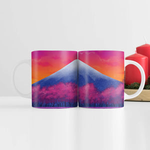 Twilight Fuji Mug Mug White Clock Canvas