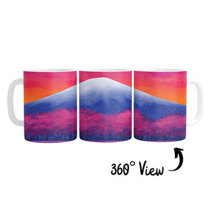 Twilight Fuji Mug Mug White Clock Canvas