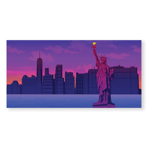 Twilight Liberty Canvas Art Clock Canvas