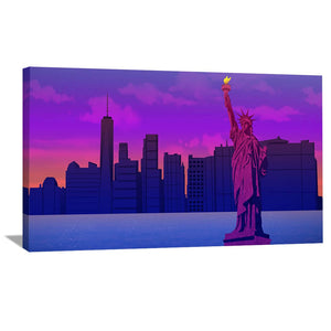 Twilight Liberty Canvas Art Clock Canvas