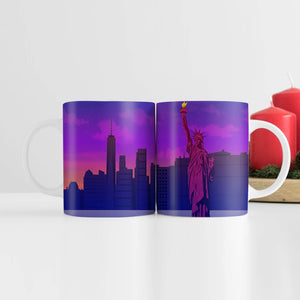 Twilight Liberty Mug Mug White Clock Canvas
