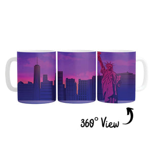 Twilight Liberty Mug Mug White Clock Canvas