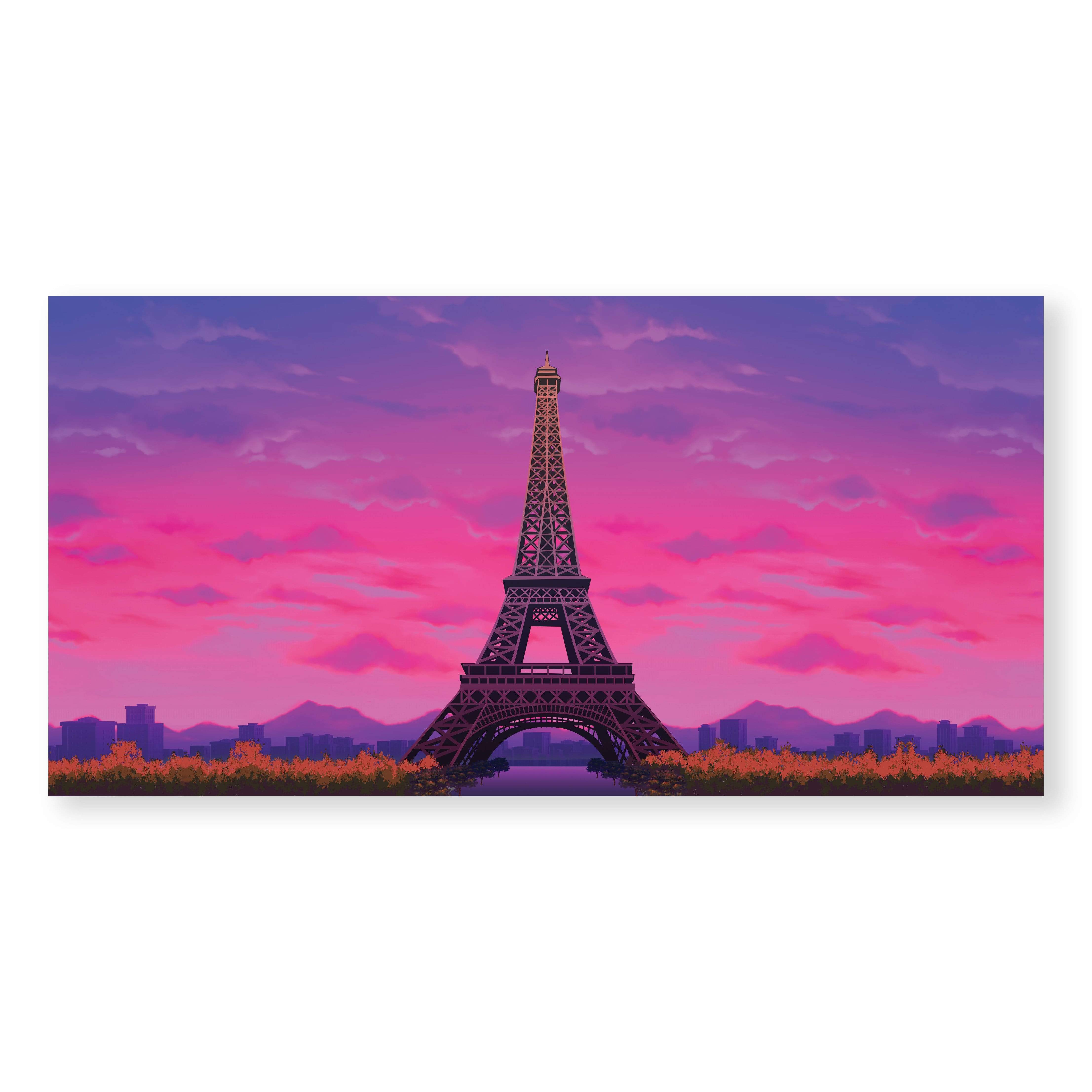 Twilight Paris Canvas Art Clock Canvas