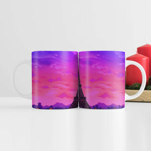 Twilight Paris Mug Mug White Clock Canvas