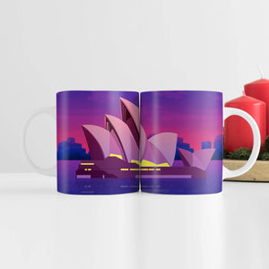 Twilight Sydney Mug Mug White Clock Canvas
